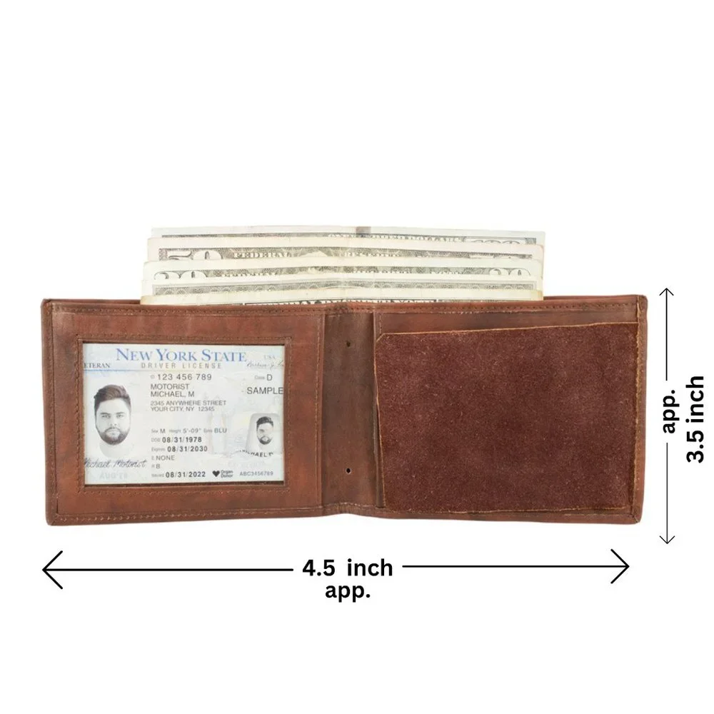 GENUINE LEATHER POLICE BADGE HOLDER, BROWN